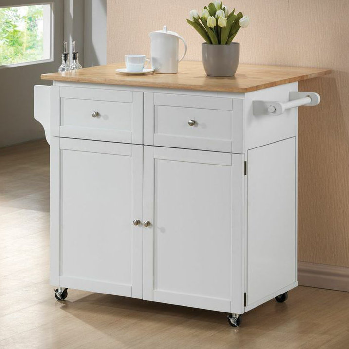 Wildon Home ® Carol Kitchen Island with Butcher Block Top & Reviews